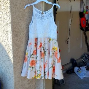 White lace floral dress